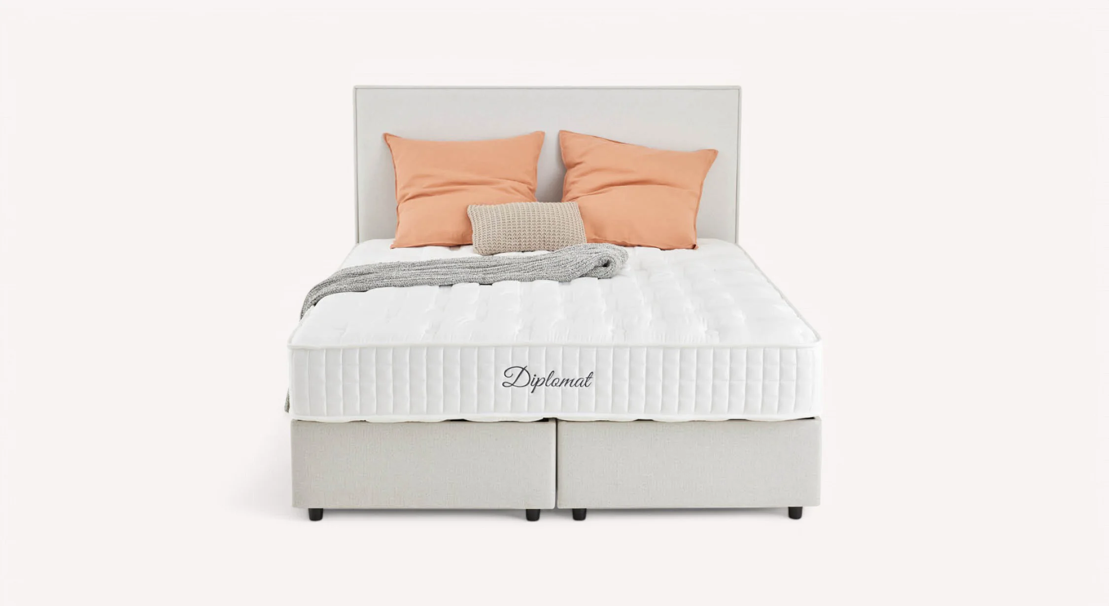 Pack lit coffre, matelas et tête de lit NINA Queens Beige - Image 6