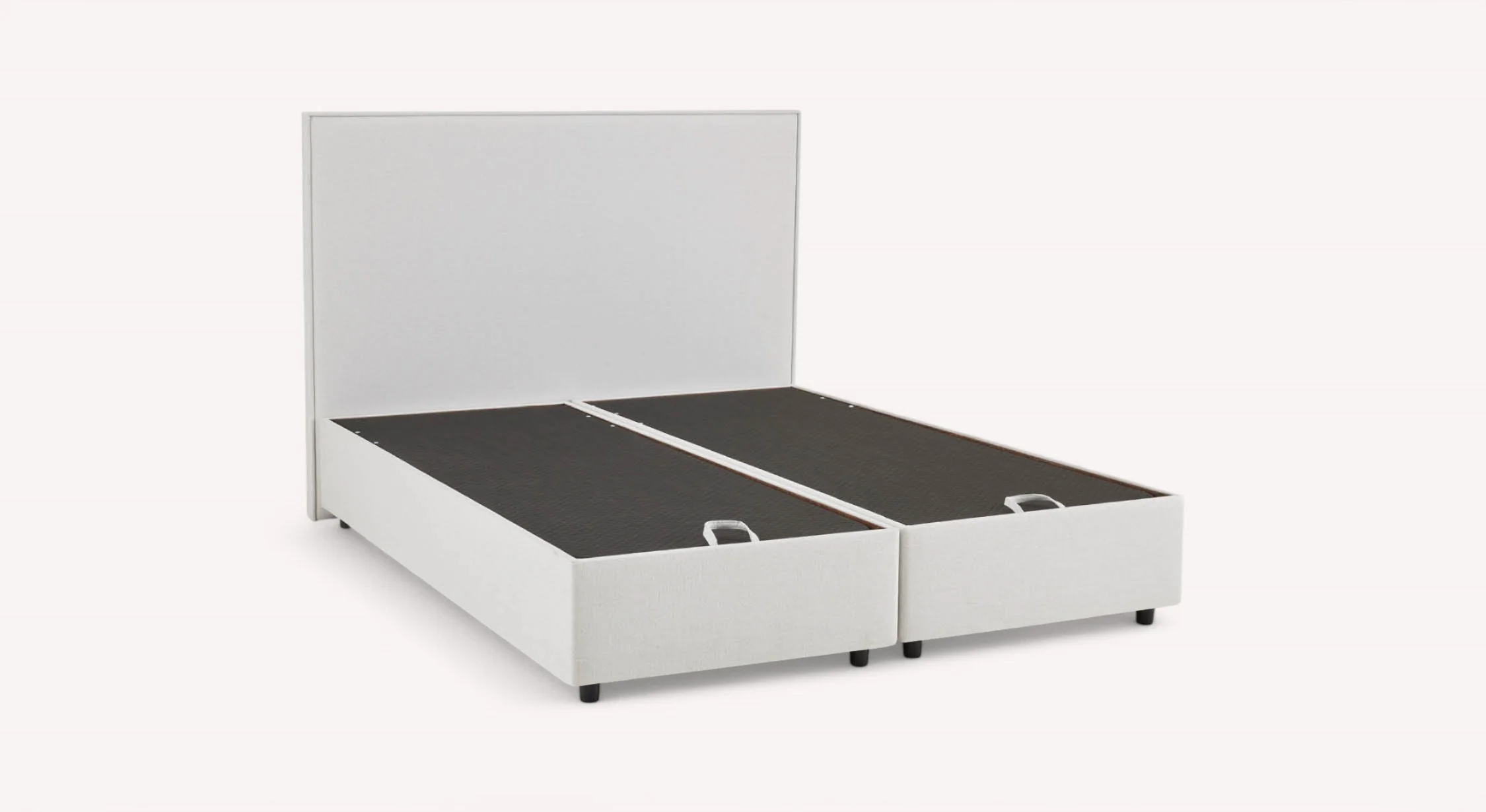 Pack lit coffre, matelas et tête de lit NINA Queens Beige - Image 3