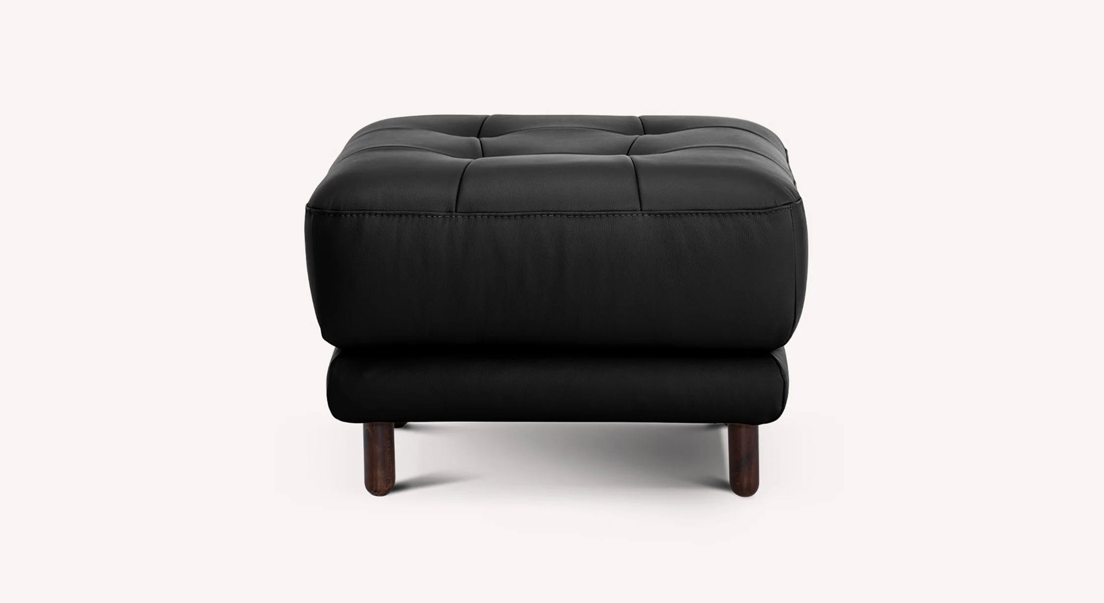 Lot canapé et pouf CLARK Cuir Sidney Noir - Image 5